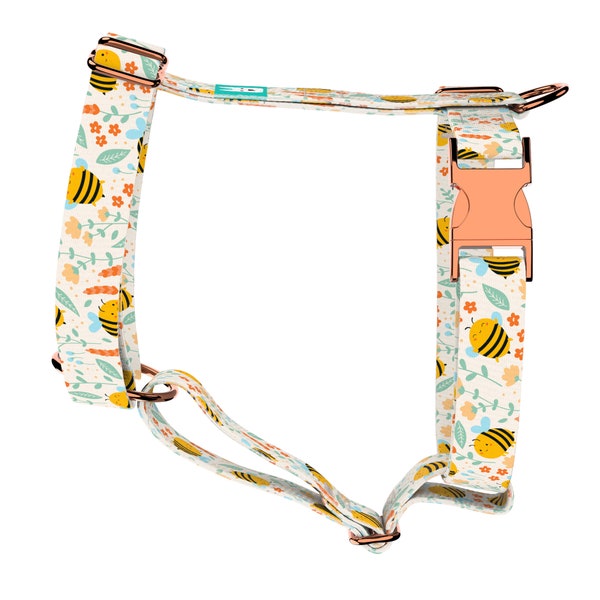Dog Harness or Cat Harness with Matching Leash (optional) - Cute Kawaii Bees Pastel - april & june