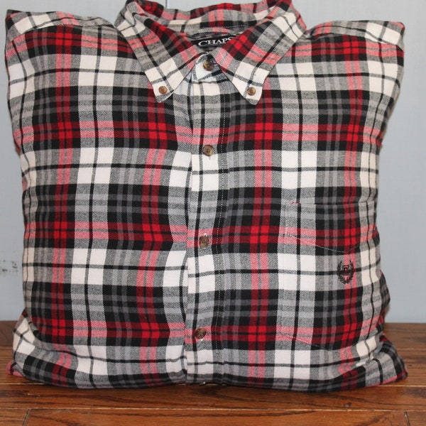 memory pillow from shirt with collar / free heart ornament /free shipping--  pillow from button up shirt, t-shirt, sweater, etc.