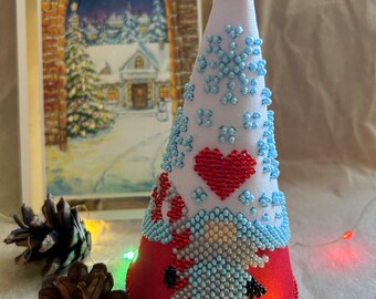 Gnome Christmas decor,Handmade gnome decor, embroidery Christmas decor, Christmas gifts, Ukraine handmade decor,handamde beaded x-mas gifts