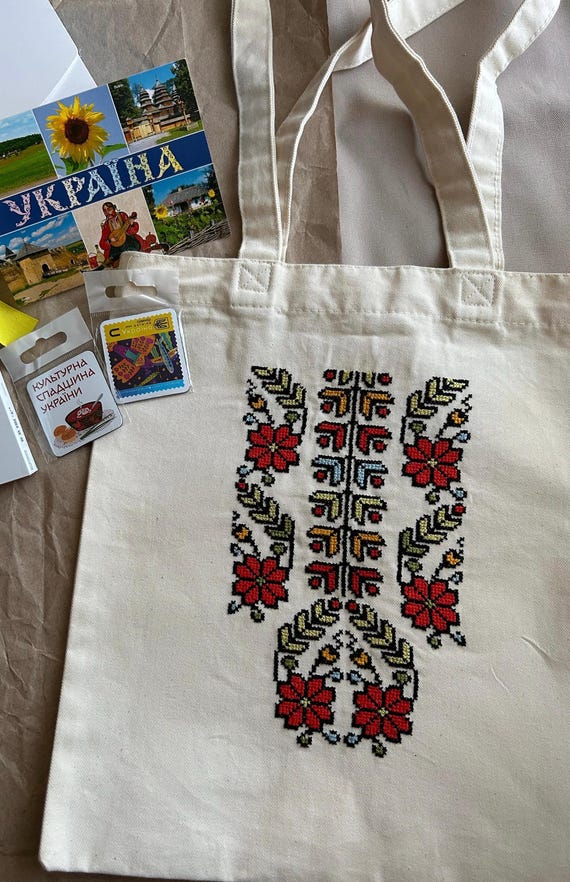 Ukrainische handgefertigte Stickerei-Handtasche, florale