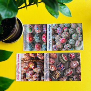 Set di cartoline sulla pysanka ucraina, Pasqua ucraina, uova stampate di Pasqua, regali di Pasqua, pysanka fatta a mano, decorazione delle uova di Pasqua,