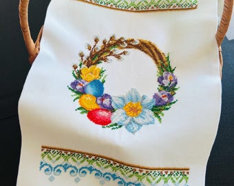 Blue Easter beaded towels,Ukrainian Easter embroidery decor,decor for Easter baskets, cover Easter baskets,Easter cover for basket