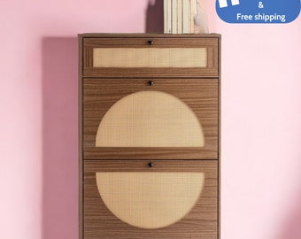 Rattan Shoe Cabinet, Shoe Organizer, Shoe Cabinet, Shoes Rack