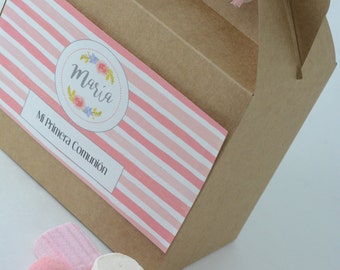 Personalized SWEET BOX for children's birthdays, Communion, Christening, Wedding. picnic gift box