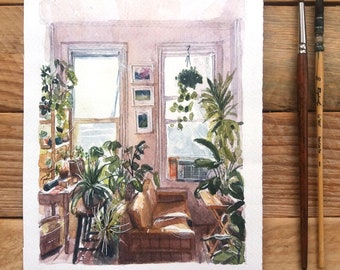 Custom Interior Portrait, Unique Design Architecture, Home Interior Illustration, Custom Interior Watercolor, Original