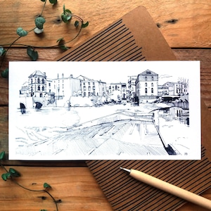 Carte postale Clisson, Illustration Villa Saint Antoine, Dessin Clisson, Illustration paysage Sevre, Charline Moreau