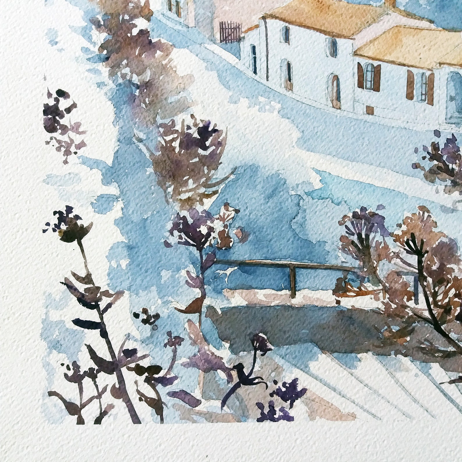 Watercolor Clisson Painting of Clisson Italian Architecture - Etsy