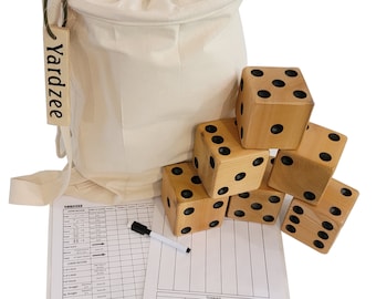 Laminated Yahtzee Lawn Dice Game reusable scorecard Yardzee 3 Laminated Yahtzee Lawn Dice Game reusable scorecard Yardzee 3