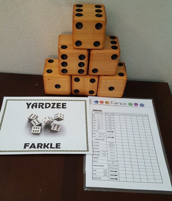 Download Free Yardzee Farkle Yahtzee Cedar Dice Game With Laminated Score Etsy SVG Cut Files