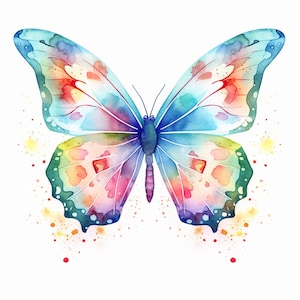 Watercolor Butterflies Clipart  Bundle| High quality PNG&#39;s | 300 DPI | InstantDownload | Both White & Transp. backgrounds | Commercial Use