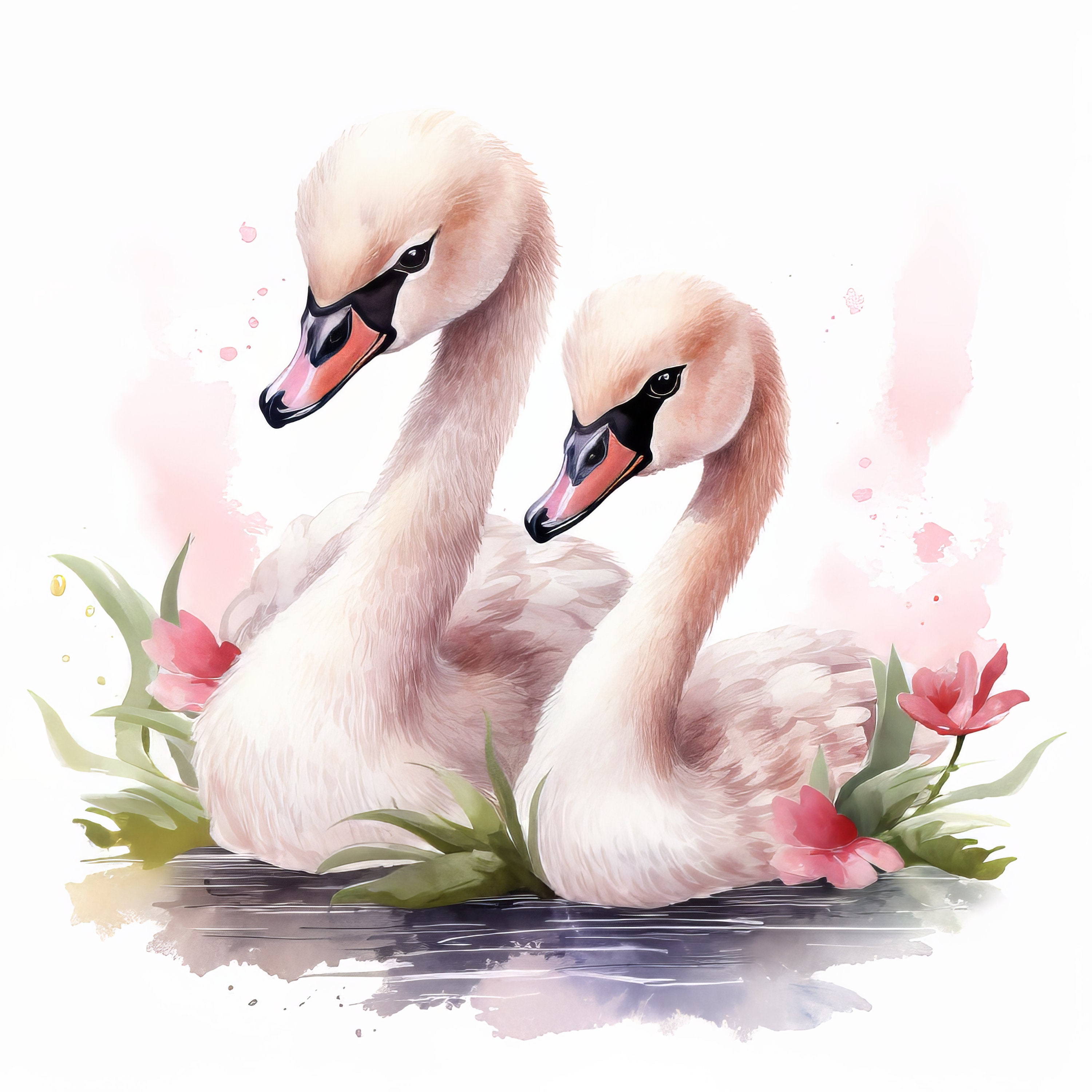 Baby Swan Watercolour Clipart Bundle. 2 | High Quality Png's | 300 DPI ...