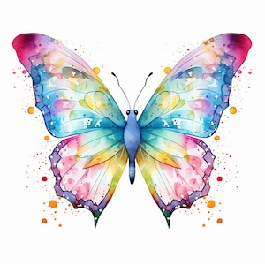 Watercolor Butterflies Clipart  Bundle 5| High quality PNG&#39;s | 300 DPI | InstantDownload | Both White & Transp. backgrounds | Commercial Use