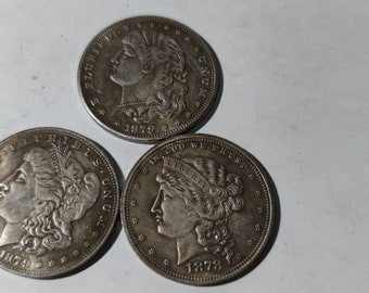 3 x U.S Dollars Three USA one dollars 1878 barber head, 1879, 1879