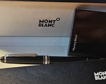 Mont Blanc Montblanc Meisterstück Schwarz Silber Bedienungsanleitung mit Box plus 8 Tintenpatronen Mystery Black