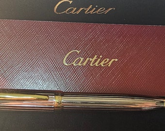 R De Cartier gold/silver metal luxury  ballpoint pen new with gift box and service guide