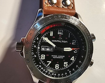 Hamilton Khaki x wind quarz wrist watch mens leather strap