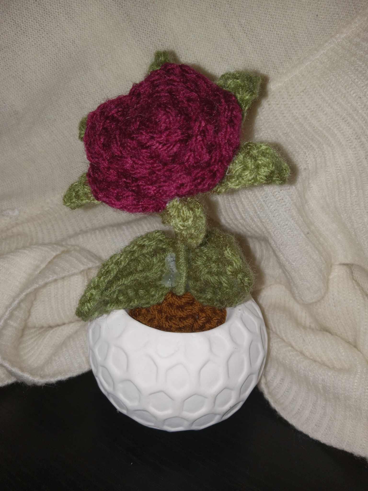 かぎ針編みのバラのプランターのパターン - Etsy 日本