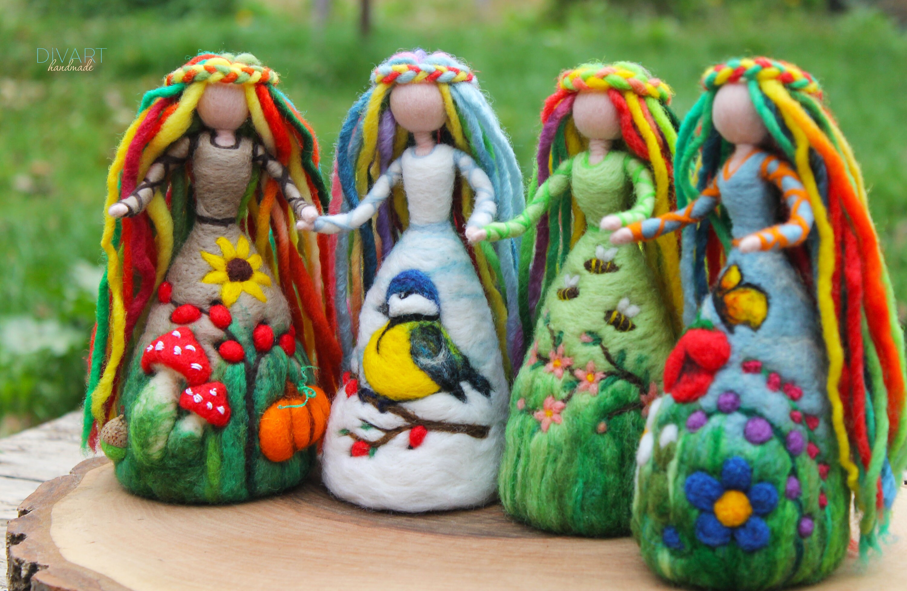 Set of 4 Seasonal Fairy Dolls Seasons Spring Summer Autumn - Etsy