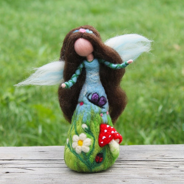 Needle Felted Fairy, Spring Fairy, Waldorf Toys, Gift Idea,Original Art ,Spring Home Decor, Eko Toys