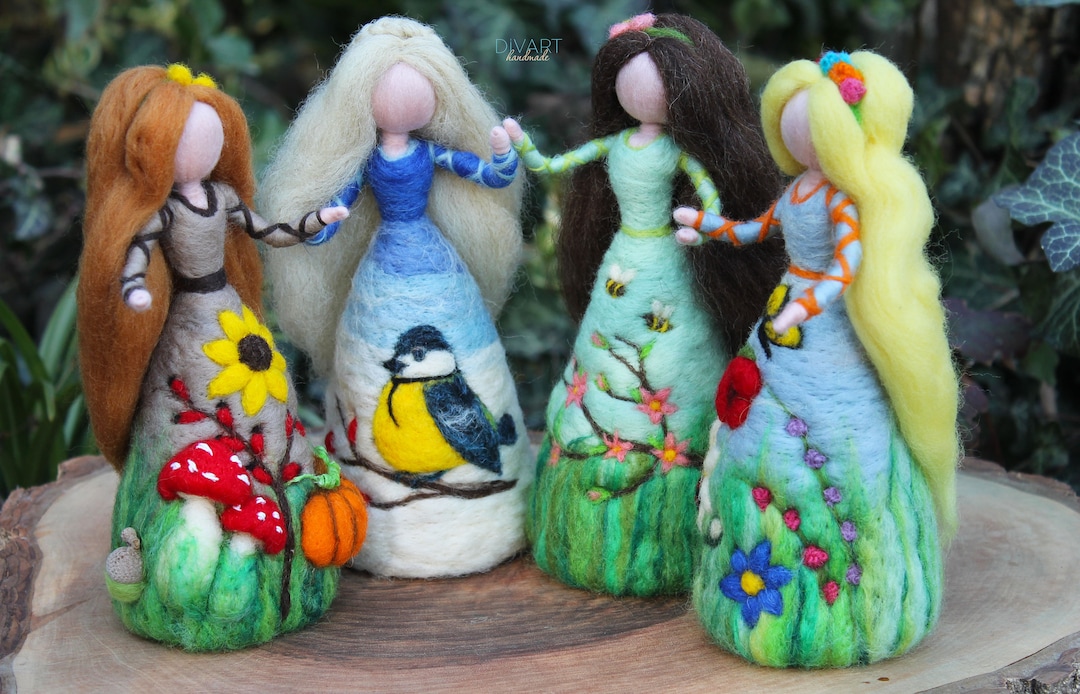 Set of 4 Seasonal Fairy Dolls Seasons Spring Summer Autumn Winter ...