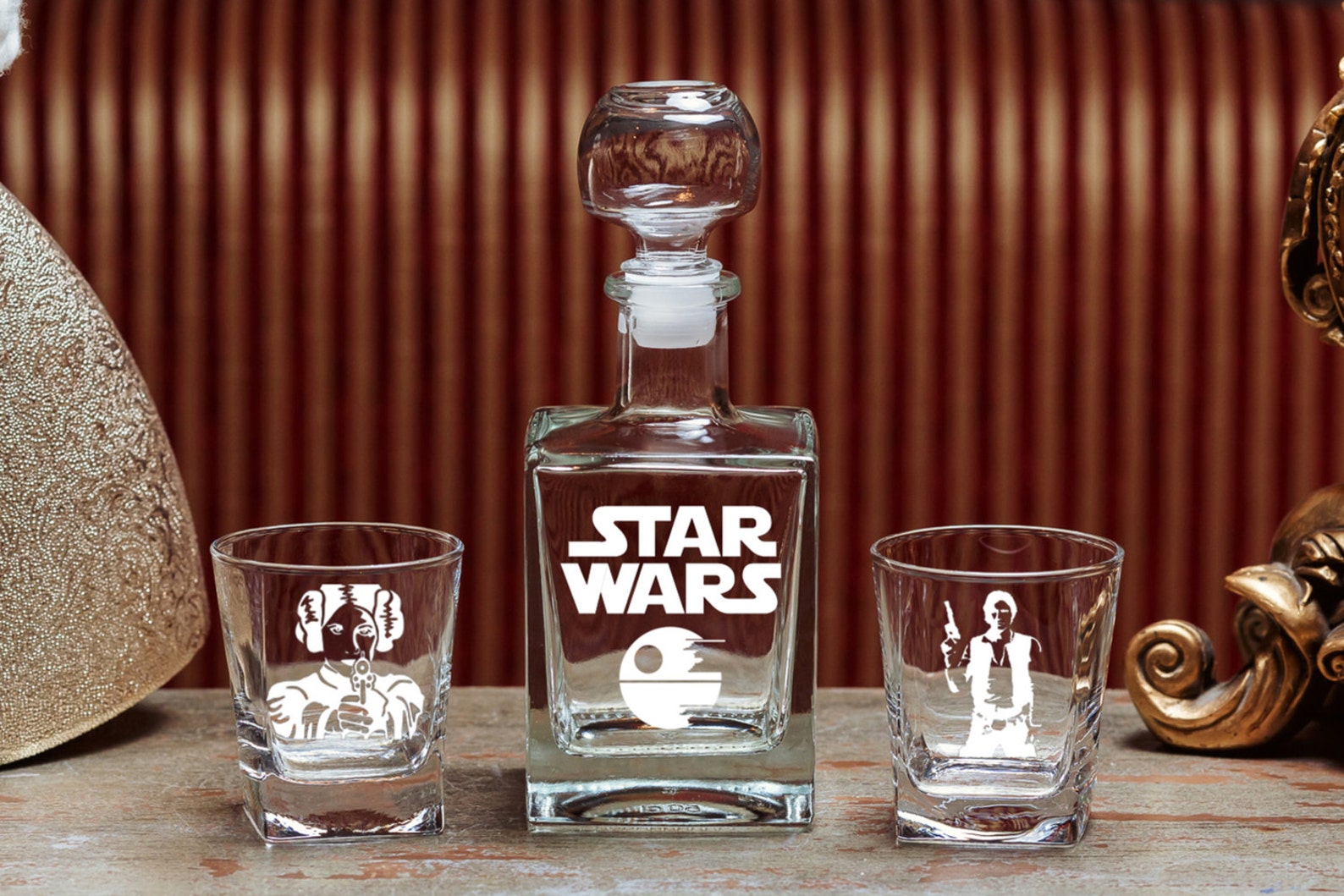 Star Wars Star Wars gift Gift for men Whiskey Decanter Set Etsy