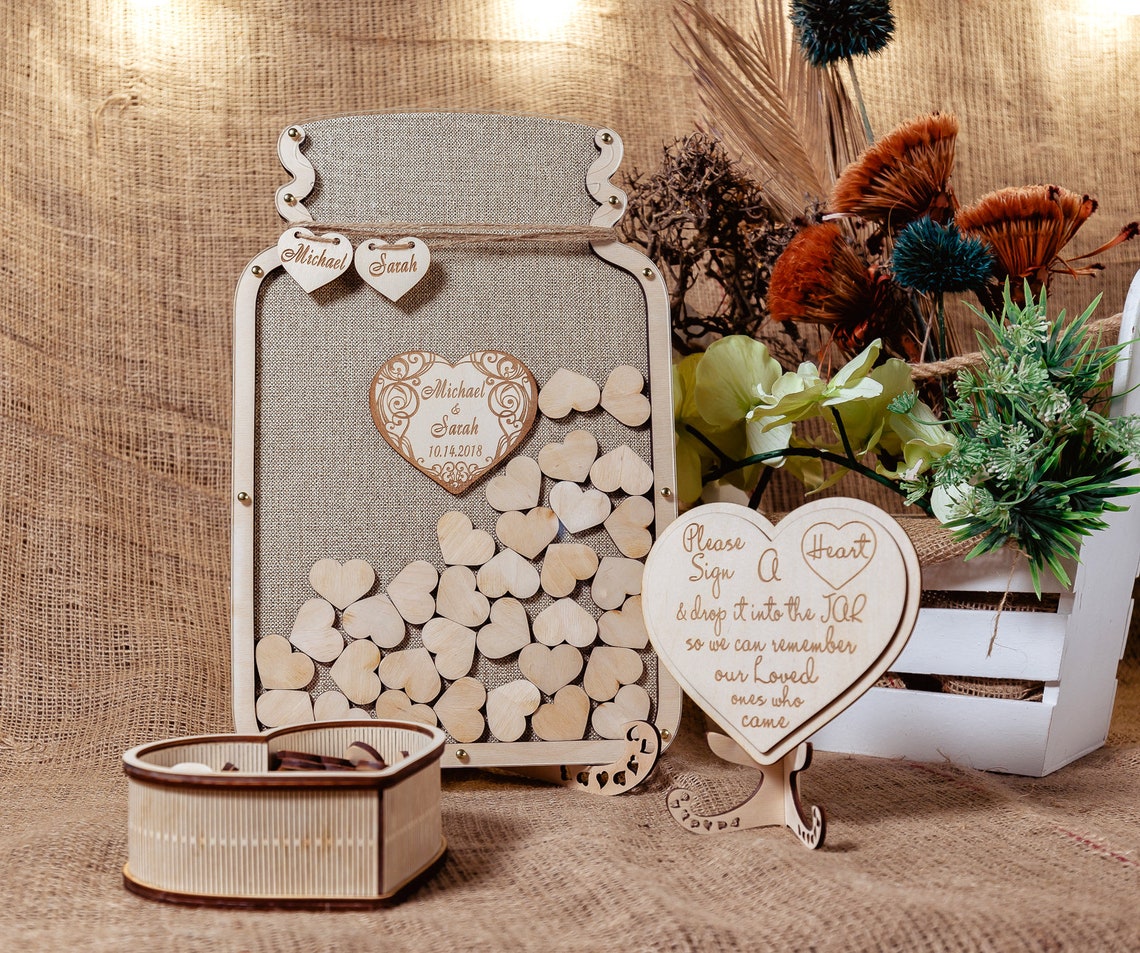 Mason Jar Wedding Guest Book Wedding Guest Book Alternative Etsy