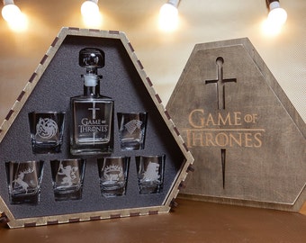 Game of Thrones Christmas gift For men Wedding gift Fathers gift House Stark House Targaryen Gift Whiskey gift Game ot Thrones gift