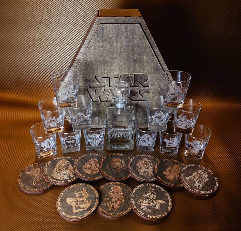 Star Wars Star Wars Gift Star Wars Whiskey Decanter Set Etsy