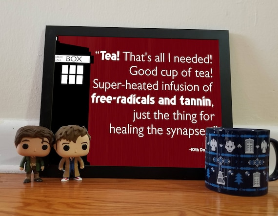 Doctor Who Tea Quote - Red - 11x14