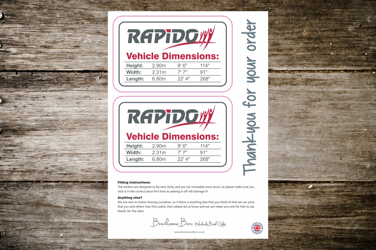 Autocollant de hauteur de campingcar, personnalisé, imperméable à leau