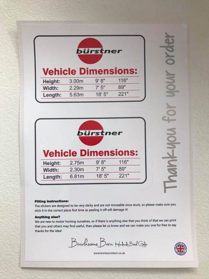 Motorhome Height Sticker Personalised Waterproof Made to Etsy UK