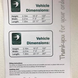 Motorhome Height Sticker, Personalised, Waterproof Made to Order - Etsy