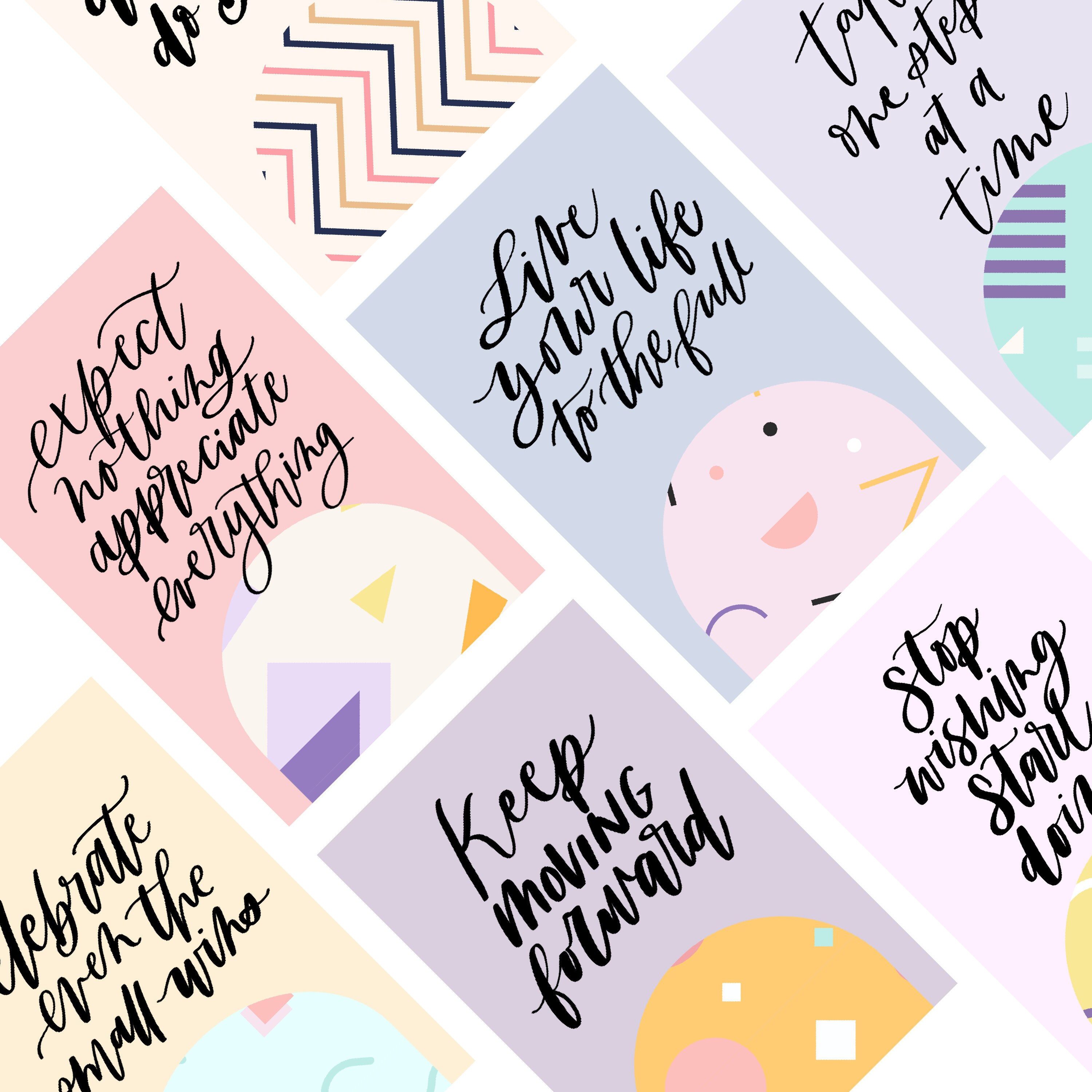 Cute Positive Quotes Mini Art Prints, Inspirational Art Print Decor ...