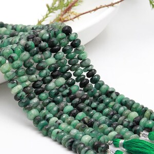 Emerald Faceted Rondelle Beads Natural Emerald Gemstone Beads Emerald Shaded Beads Emerald briolette beads Emerald beads for jewelry making