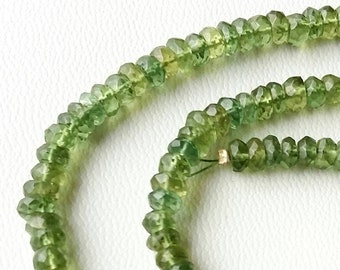 Green Apatite Faceted Rondelle Beads, 3.5mm