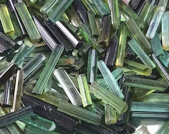 MULTI COLORS TOURMALINE natural watermelon minerals tourmaline rough stone  3x11 to 4x20 mm  color Tourmaline Crystals Lot 10 piece [E9310]