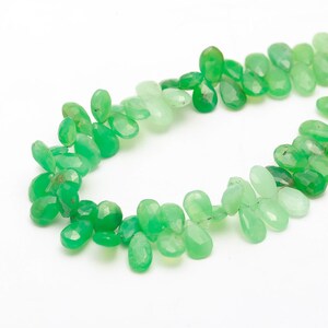 Natural CHRYSOPRASE Gemstone Beads Chrysoprase Faceted Pear Shape Beads Chrysoprase Briolette Pear Beads Beaded Necklace For Jewelry Making,