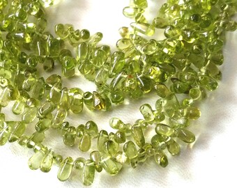 New arrive nice quality Natural PERIDOT SMOOTH DROPS beads,wholesale price, 3x4 to 3.5x8 mm approx, 12.5" strand [E2143]