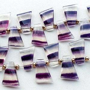 Natural Rainbow Fluorite Gemstone Faceted Briolette&#39;s Fancy  Shape 10 Piece Size 12X19to 13x 20 MM Multi Fluorite Beads for jewelry