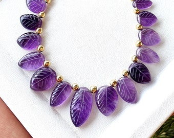 Purple Amethyst Leaf shape beads Amethyst Faceted briolette Beads Amethyst Gemstone Briolette beads Amethyst leaf Shape gemstone for jewelry