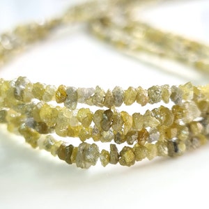 Wholesale Natural Yellow Diamond Raw Gemstone Diamond Necklace Loose Diamond Raw Gemstone Size-2x3 MM Approx. 16 Inch  Full Strand {E10216}