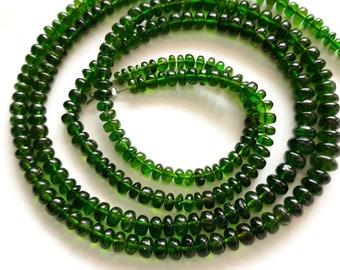 roundels smooth Amazing Brand new AAA+++ quality Natural CHROME DIOPSIDE smooth rondelles, 3 mm -- 4 mm , full 16 inch strand[E3862]