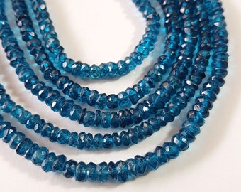 London Blue Topaz Faceted Rondelle Beads Blue Topaz Beads Topaz Jewelry Beads Coated Beads Topaz Faceted Beads Wholesale Beads.