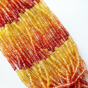 Yellow Sapphire Faceted Rondelle Beads | Yellow Sapphire Beads |  Yellow Sapphire Gemstone |  Gemstone Faceted Beads, Shaded Sapphire |