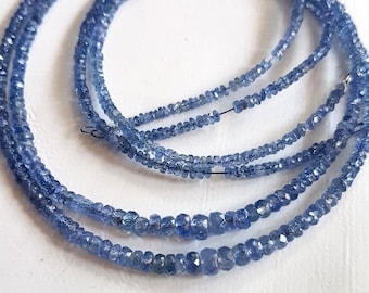 Natural Blue Sapphire Rondelle Faceted Beads | Blue Sapphire faceted Beads |Wholesale beads | Blue Sapphire faceted Beads for jewelry making