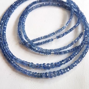 Natural Blue Sapphire Rondelle Faceted Beads | Blue Sapphire faceted Beads |Wholesale beads | Blue Sapphire faceted Beads for jewelry making