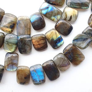 Natural Fire Labradorite Chicklet Gemstone Labradorite Smooth Rectangle Beads Labradorite Plain Beads Black Rainbow Beads For Jewelry Making