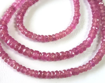 Brand new PINK SAPPHIRE gemstone faceted rondelles beads, superb quality beads, 2.5 mm -- 4 mm full 17 inch strand Approx[E4666]