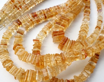 Genuine Citrine Heishi Beads 3-6 mm Citrine Beads Citrine Square Shape Beads Citrine Beaded Necklace Citrine Beads Citrine Briolette Beads,