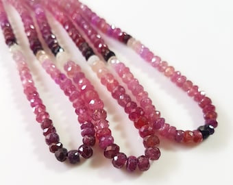AAAA GEMSTONE wholesale Natural RUBY Shaded faceted roundels beads necklace 4 mm Approx,16"strand [E0510]Very nice quality ruby beads